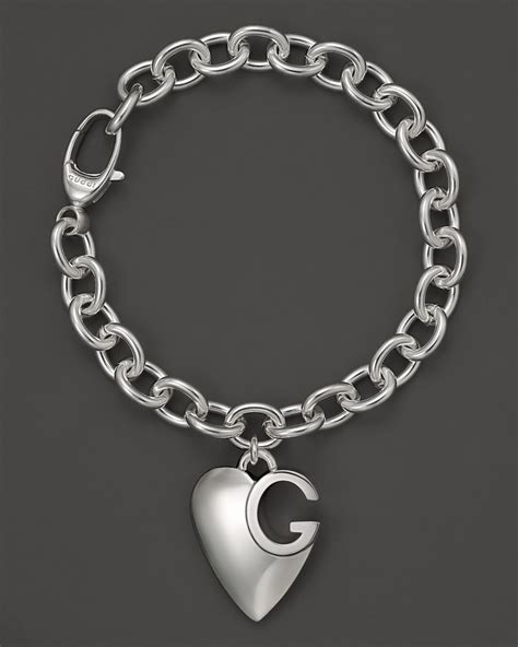 sterling silver gucci chain|Sterling Silver Gucci Heart Chain Bracelet .